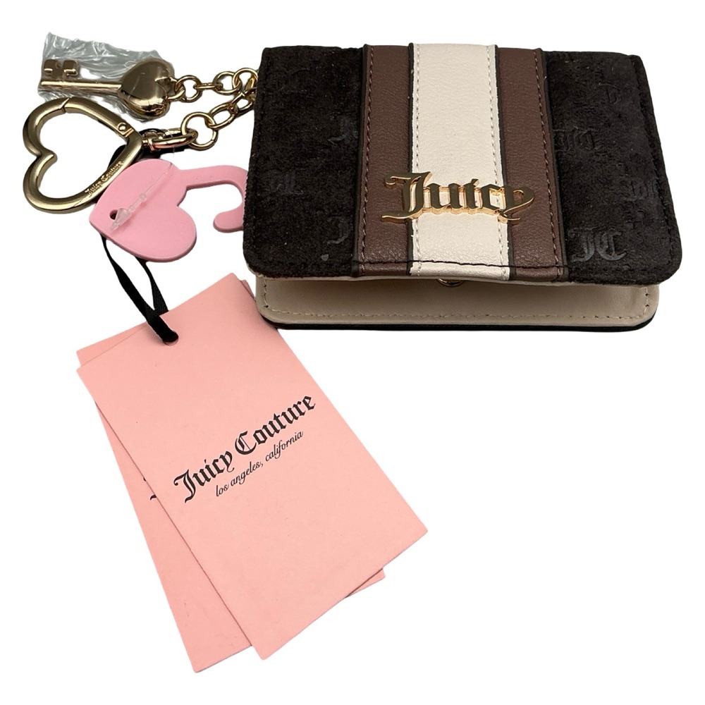 Juicy Couture Bright and Bold Card Case Key Fob Chocolate Brown 13JCES1BU-DHT